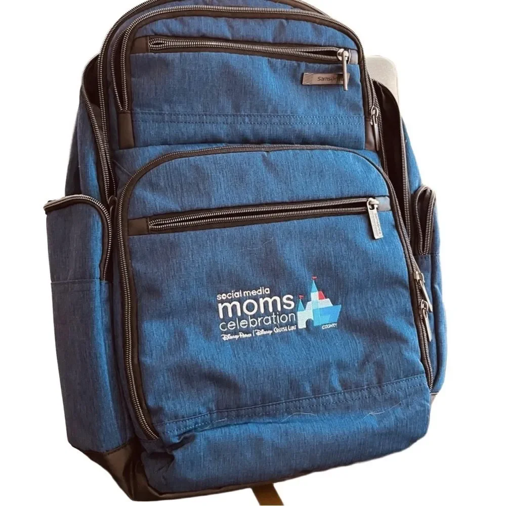 Samsonite Travel Laptop Backpack Branded for Disney Blue EUC